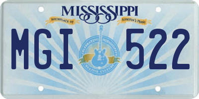 MS license plate MGI522