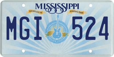 MS license plate MGI524