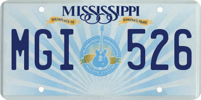 MS license plate MGI526