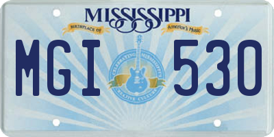 MS license plate MGI530