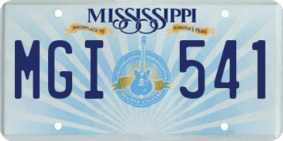 MS license plate MGI541