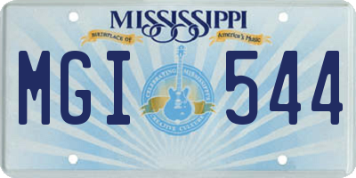 MS license plate MGI544