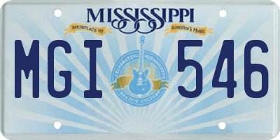 MS license plate MGI546