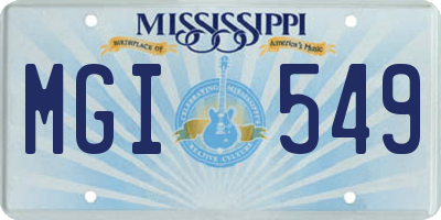 MS license plate MGI549