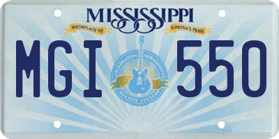 MS license plate MGI550