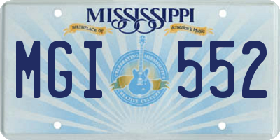 MS license plate MGI552