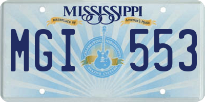 MS license plate MGI553