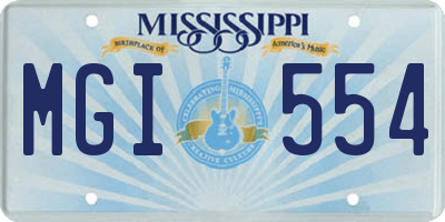 MS license plate MGI554