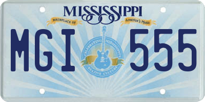 MS license plate MGI555