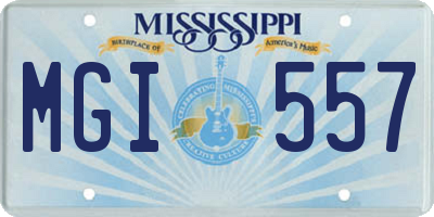 MS license plate MGI557