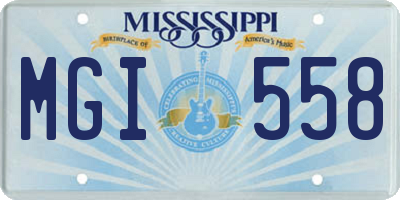 MS license plate MGI558