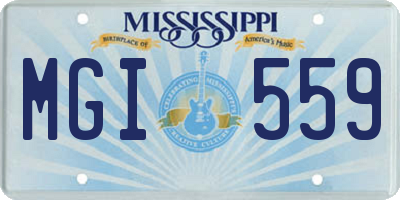 MS license plate MGI559