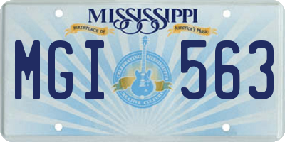 MS license plate MGI563