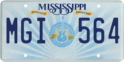 MS license plate MGI564