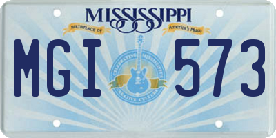 MS license plate MGI573