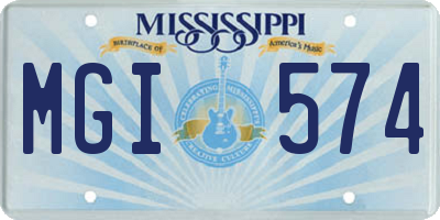 MS license plate MGI574
