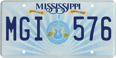MS license plate MGI576