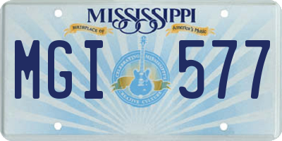 MS license plate MGI577
