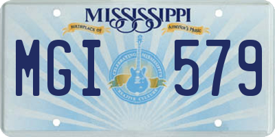 MS license plate MGI579