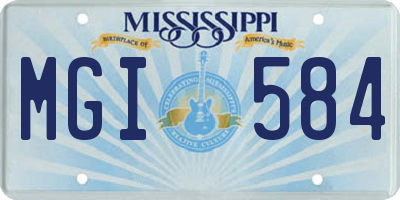 MS license plate MGI584