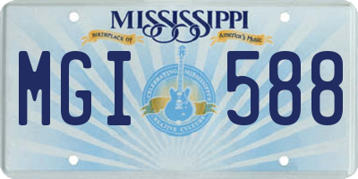MS license plate MGI588