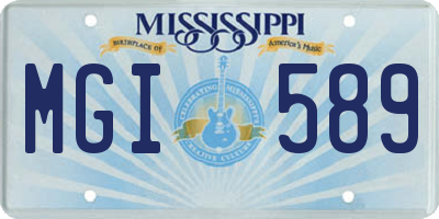MS license plate MGI589