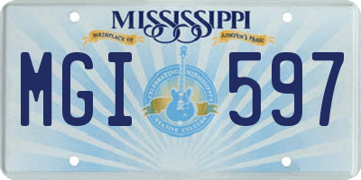 MS license plate MGI597