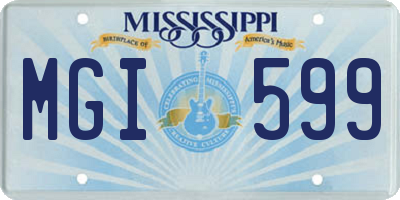 MS license plate MGI599