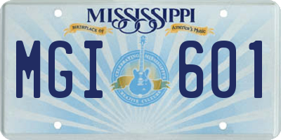 MS license plate MGI601