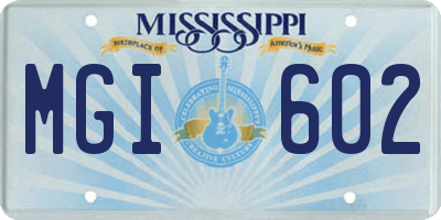 MS license plate MGI602