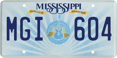 MS license plate MGI604