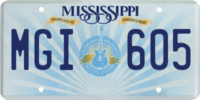 MS license plate MGI605