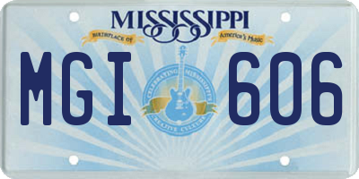 MS license plate MGI606