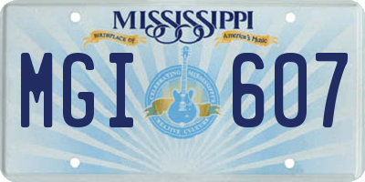 MS license plate MGI607