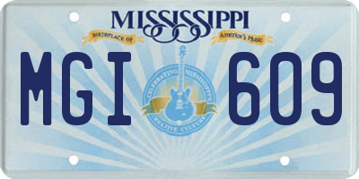 MS license plate MGI609