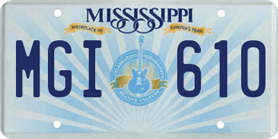 MS license plate MGI610