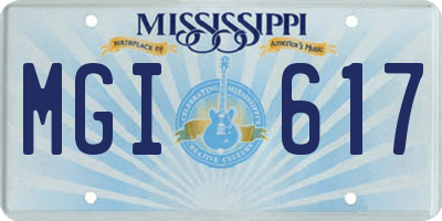 MS license plate MGI617