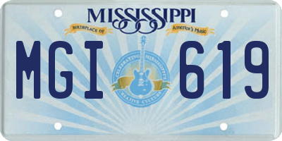 MS license plate MGI619