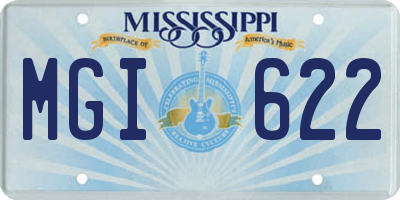 MS license plate MGI622