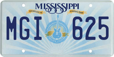 MS license plate MGI625