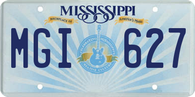 MS license plate MGI627