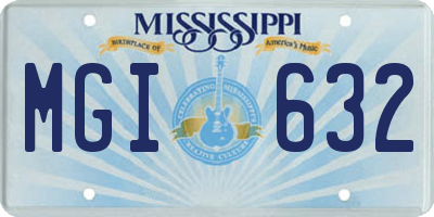 MS license plate MGI632