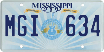 MS license plate MGI634