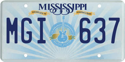 MS license plate MGI637