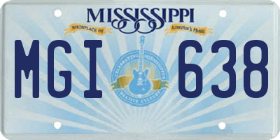 MS license plate MGI638