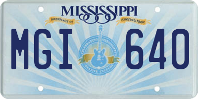 MS license plate MGI640