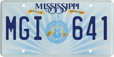 MS license plate MGI641