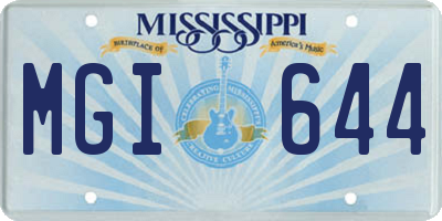 MS license plate MGI644