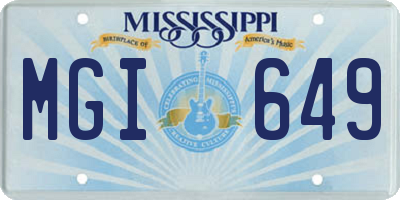 MS license plate MGI649