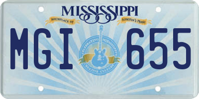 MS license plate MGI655